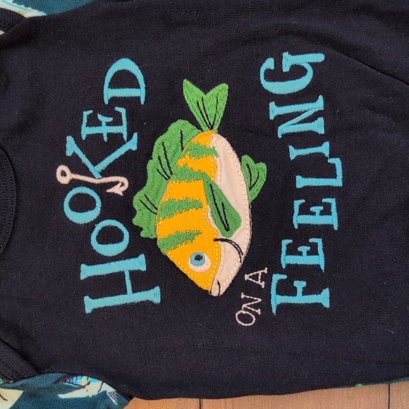 Little Blue House Game Fish Baby Bodysuit with Hat 3-6 months - Picture 3 of 10